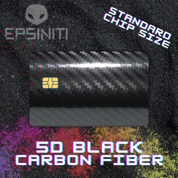 5D Black Carbon Fiber Card Wrap