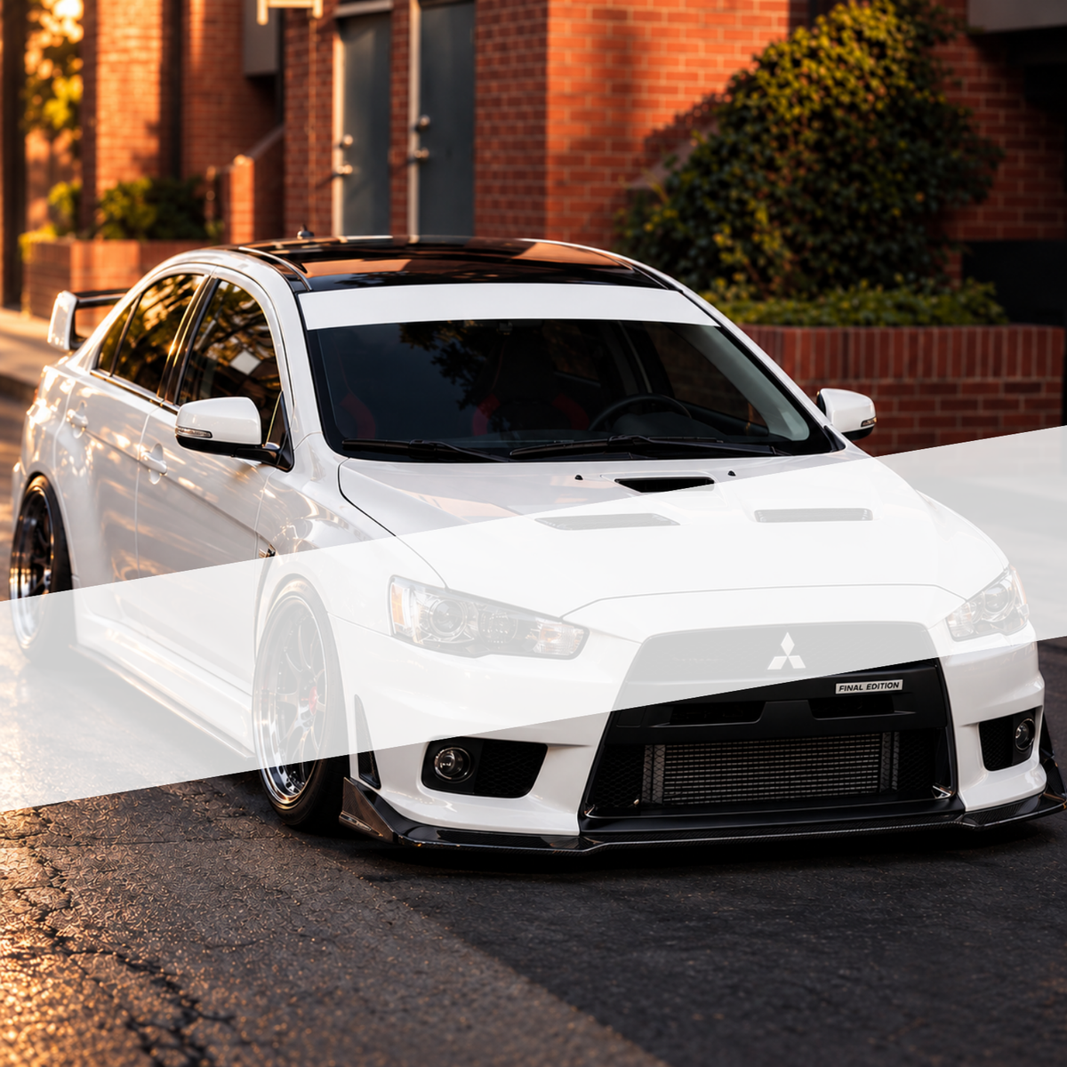 White Gloss Windshield Banner
