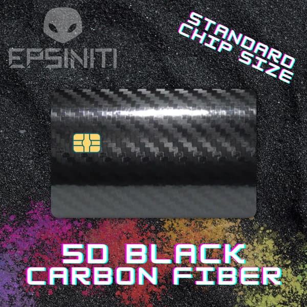 5D Black Carbon Fiber Card Wrap