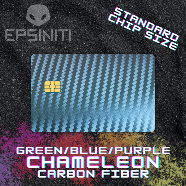 Green-Blue-Purple Chameleon Matte Carbon Fiber Card Wrap